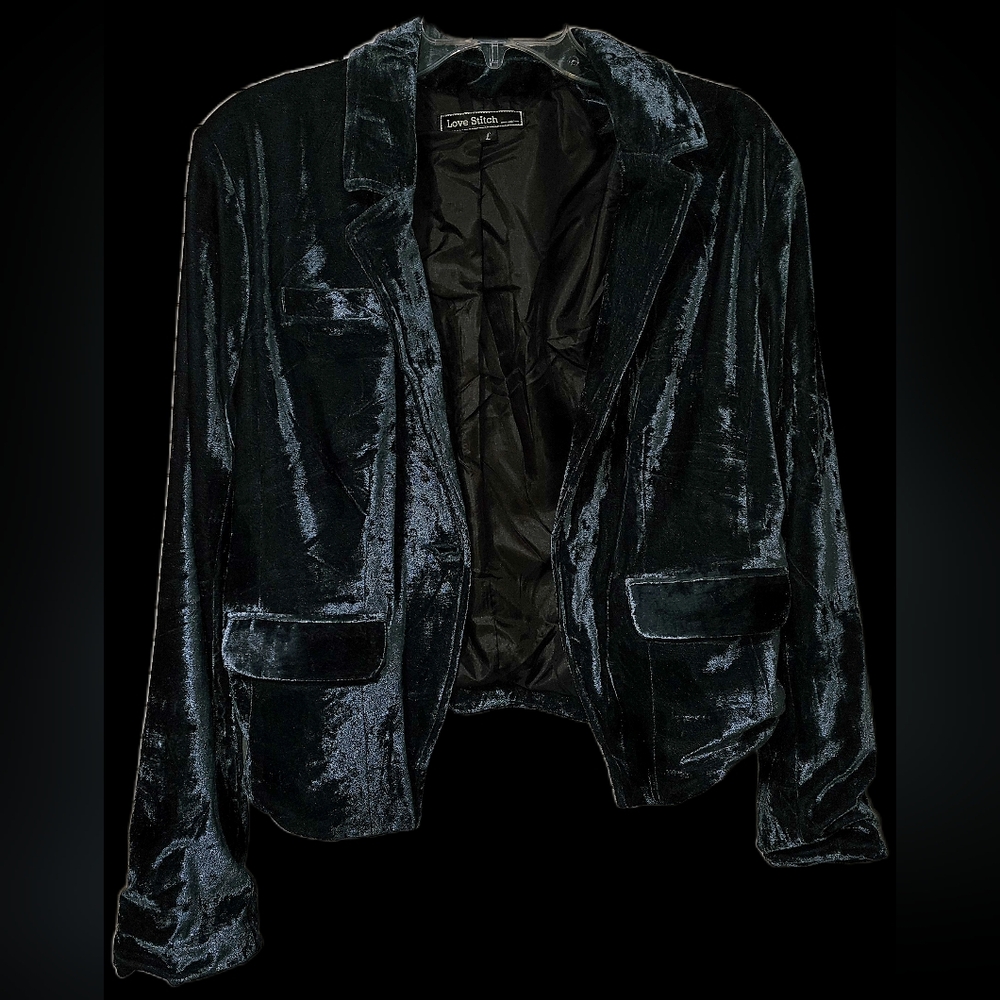 Love Stitch Midnight Velvet Blazer